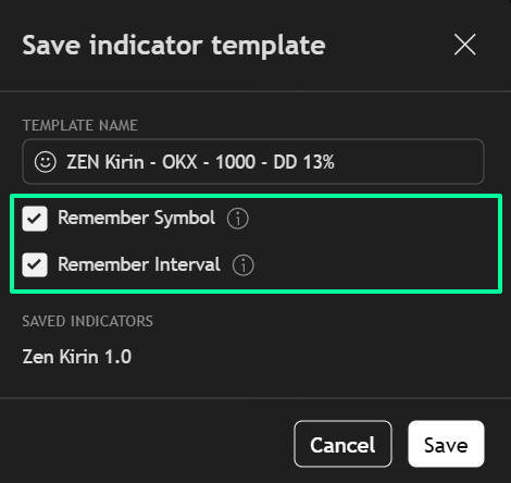 tv template settings